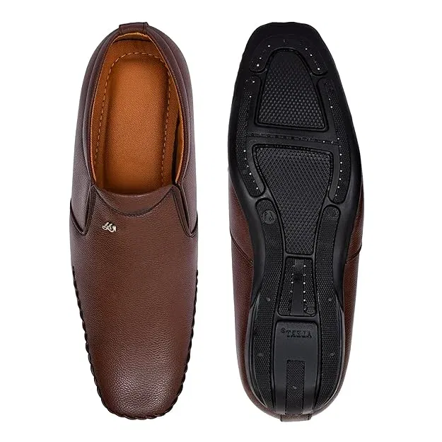 GUALO Men Stylish Slip on Formal Shoes Brown