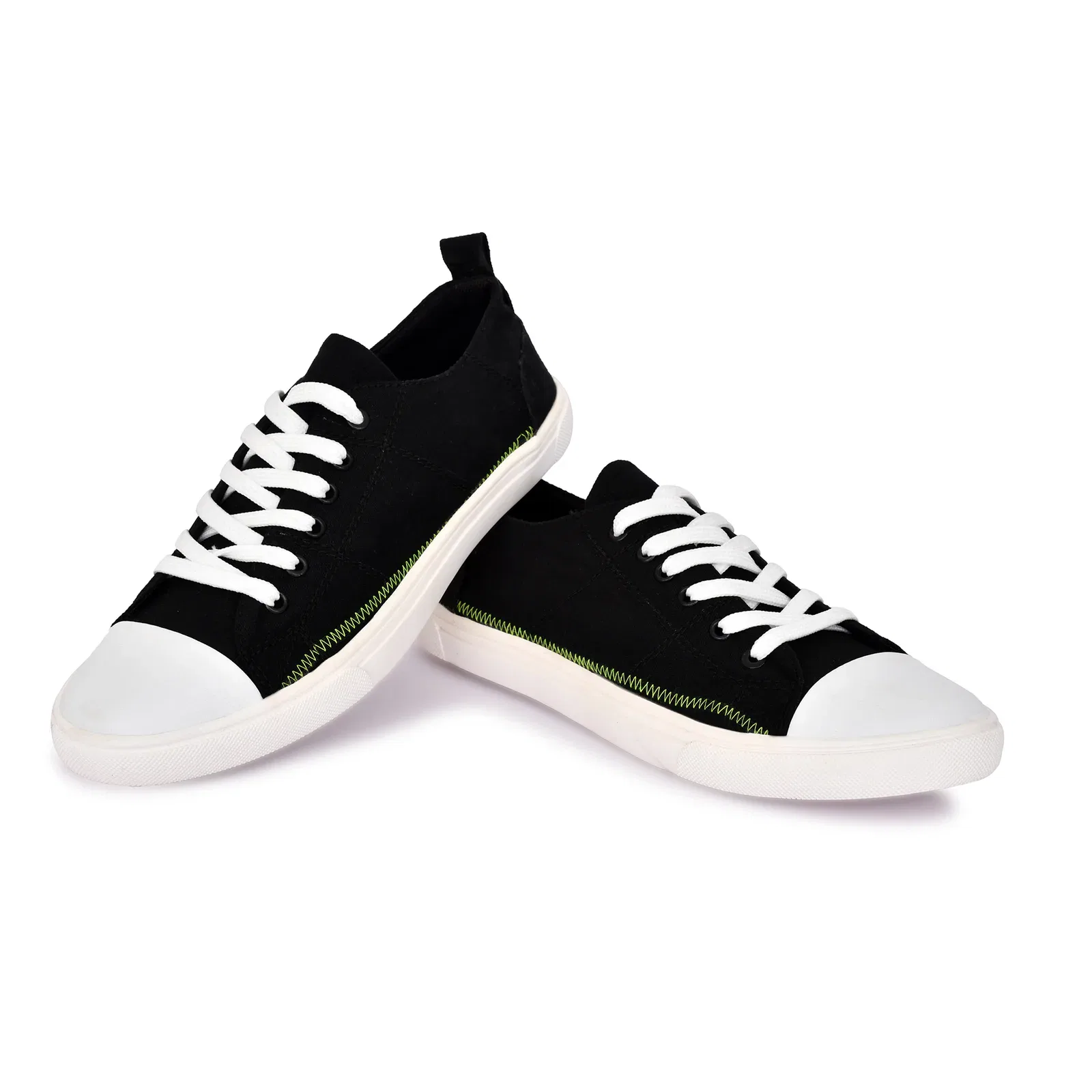 Sleek black canvas sneakers for men, designed for all-day support from the boardroom to the breakroom. Lightweight, stylish, and comfortable—perfect for office wear, college students, and long walks.