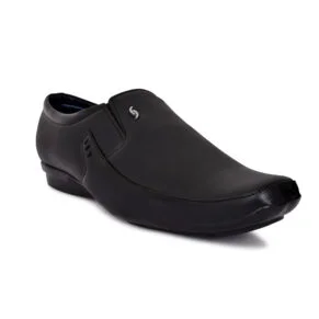 Black formal shoes for men with stylish design, durable rubber sole, and handmade stitching – perfect for office wear, parties, and formal occasions.