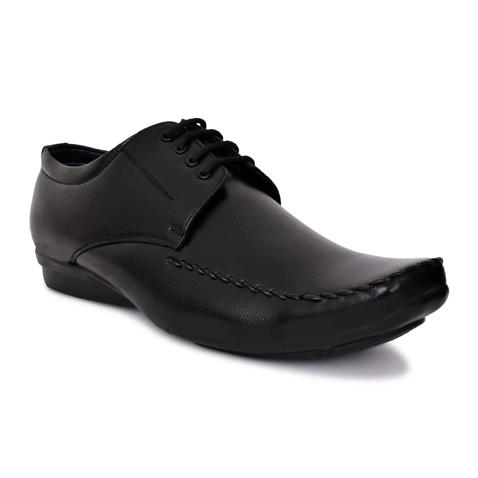 Durable black synthetic formal shoes for men - slip-resistant and stylish