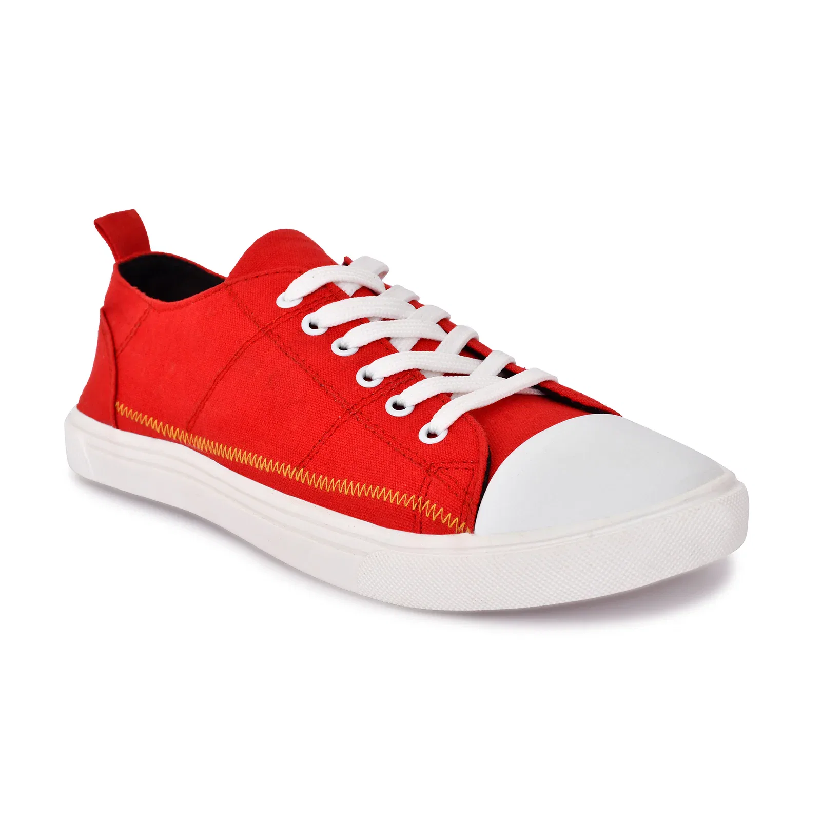 Trendy red shoes sneakers for men, available at FocusOnStyle.in – stylish, comfortable, and perfect for casual wear.