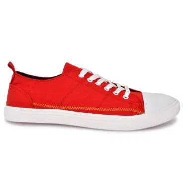 trendy red sneakers for men available at FocusOnStyle.in – stylish, comfortable, and perfect for casual wear.