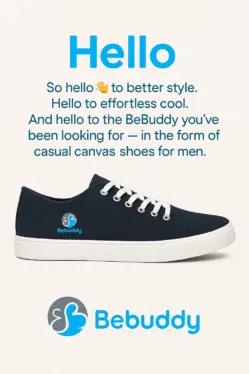 Canvas shoe with tagline 