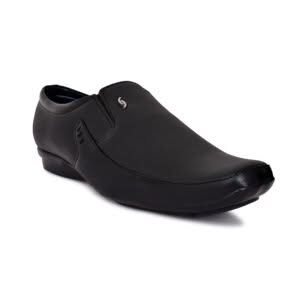 Black formal shoes for men with stylish design, durable rubber sole, and handmade stitching – perfect for office wear, parties, and formal occasions.